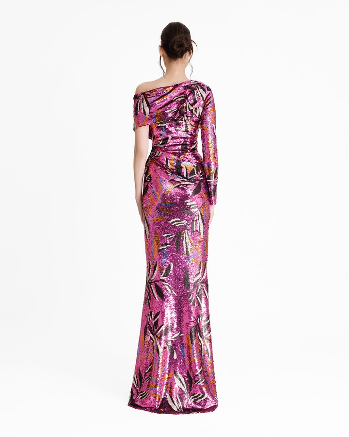 Draped Slim-Cut Dress