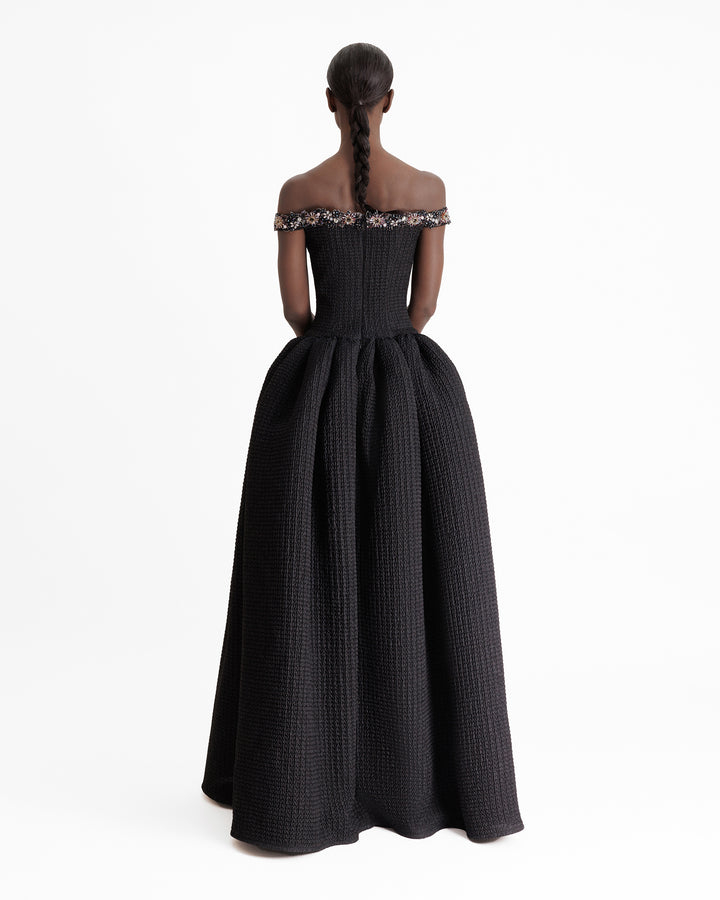 Beaded Off-the-shoulders Dress