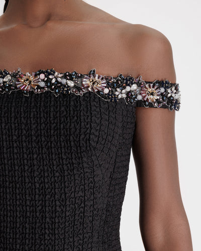 Beaded Off-the-shoulders Dress