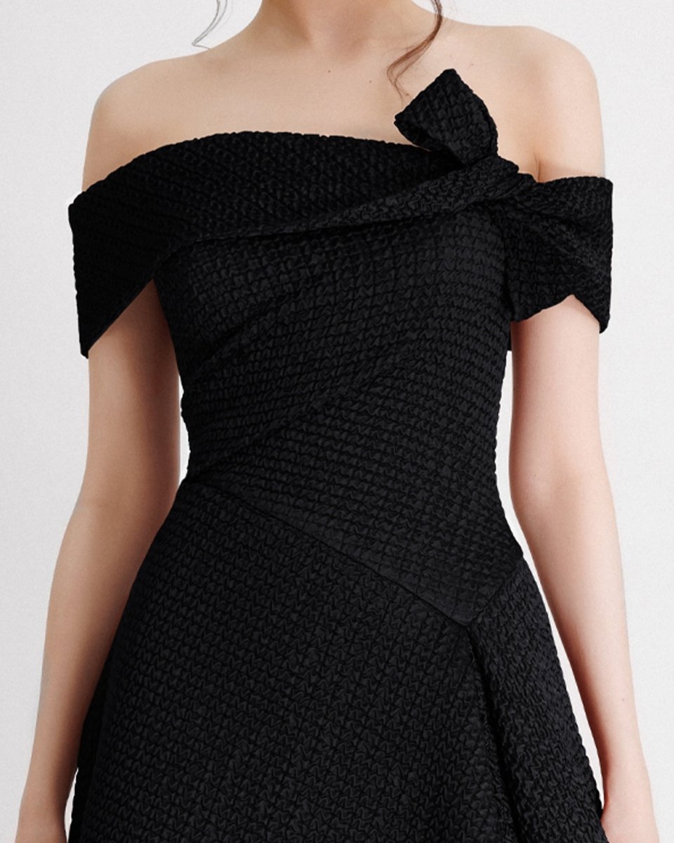 Jacquard Waistline Dress - Gemy Maalouf
