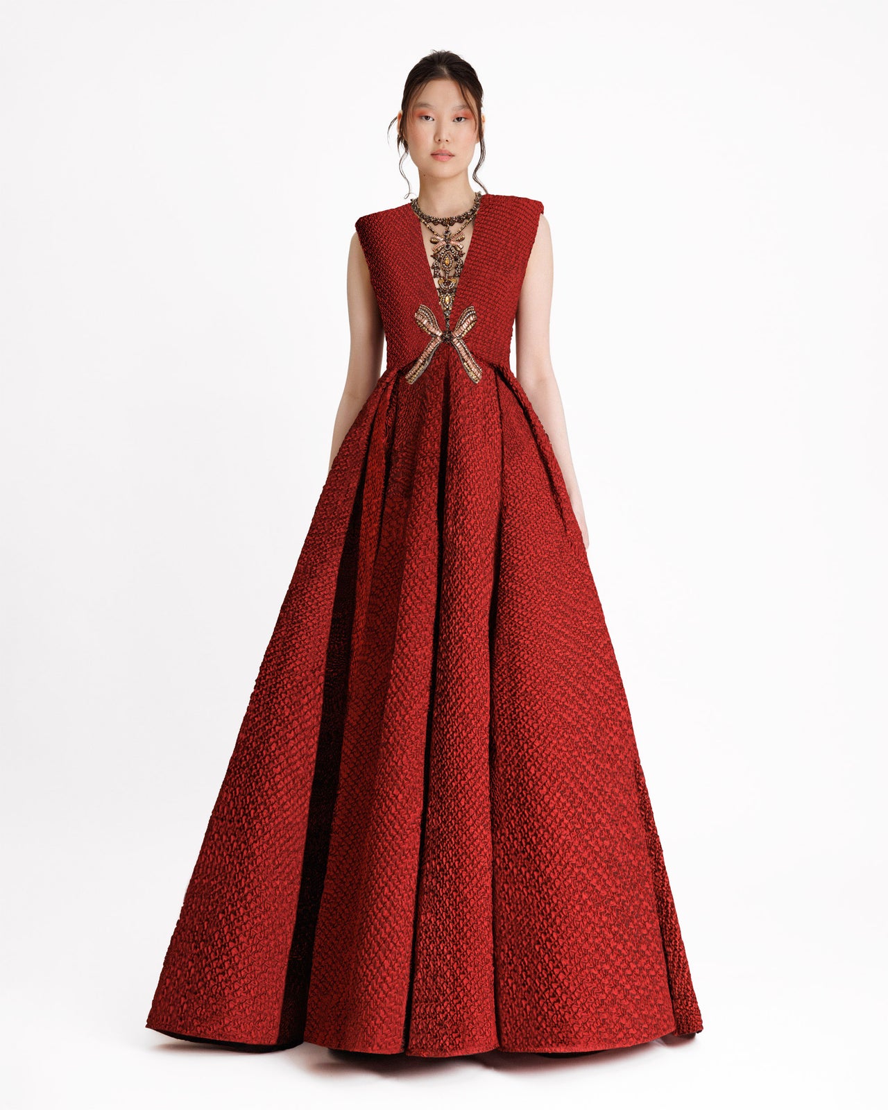 structured floor length dress Primavera Couture 4523 Prom Dress - Black/Green main image 1