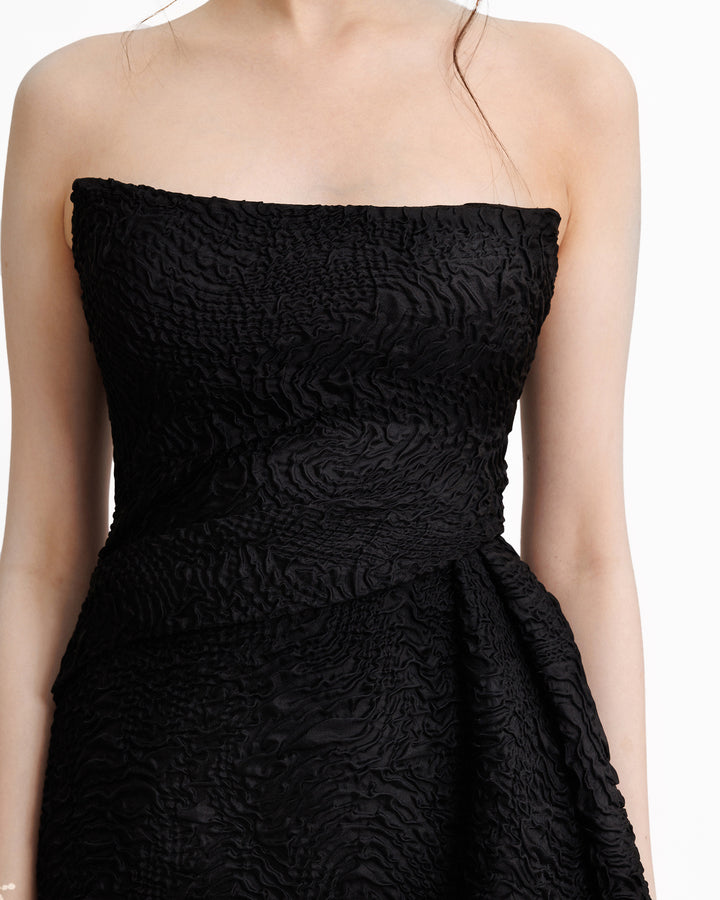 Strapless Dress With a Draped Skirt