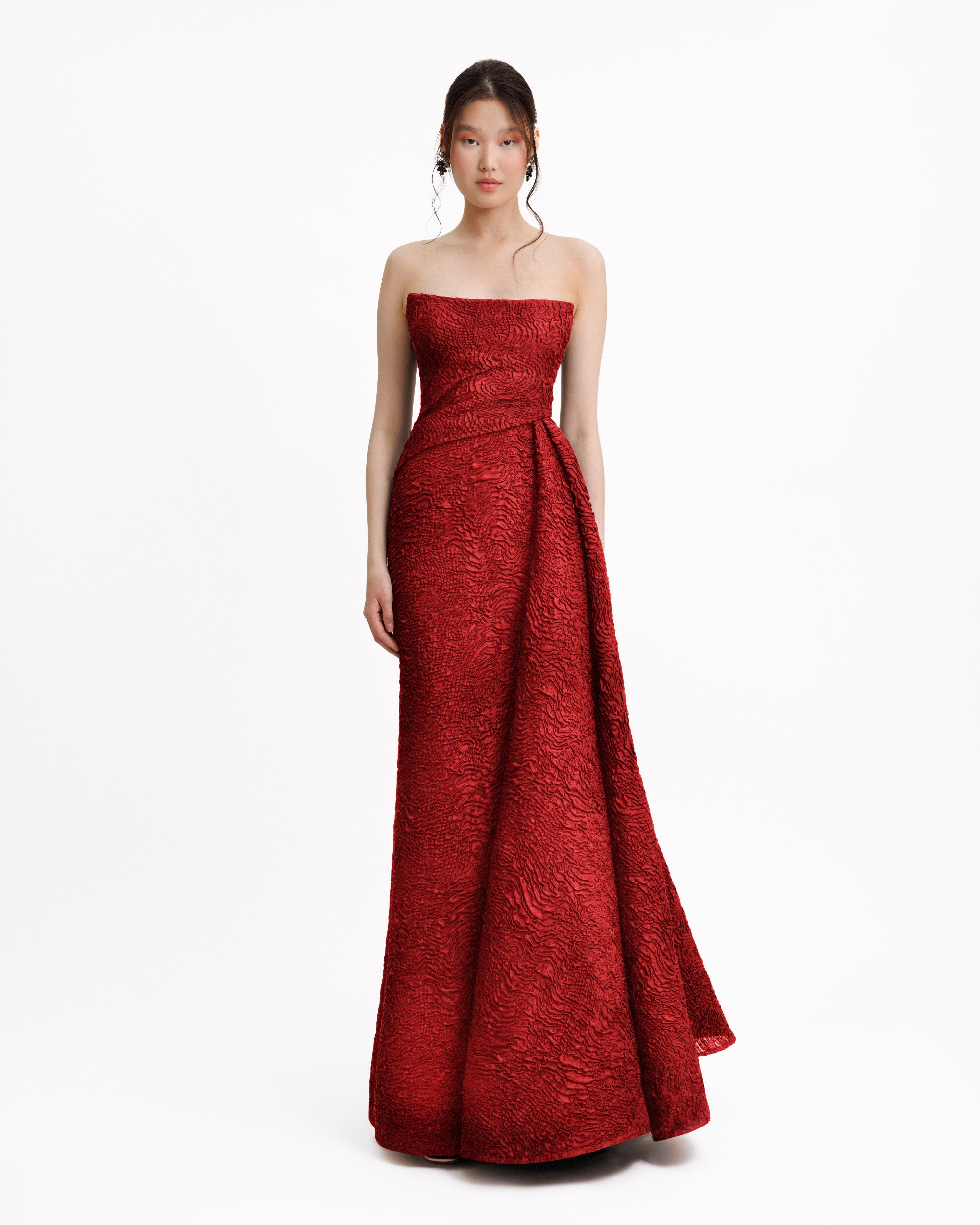 Strapless Dress With a Draped Skirt