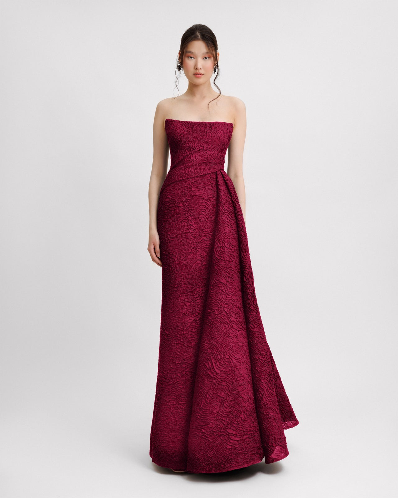 Strapless Dress With a Draped Skirt