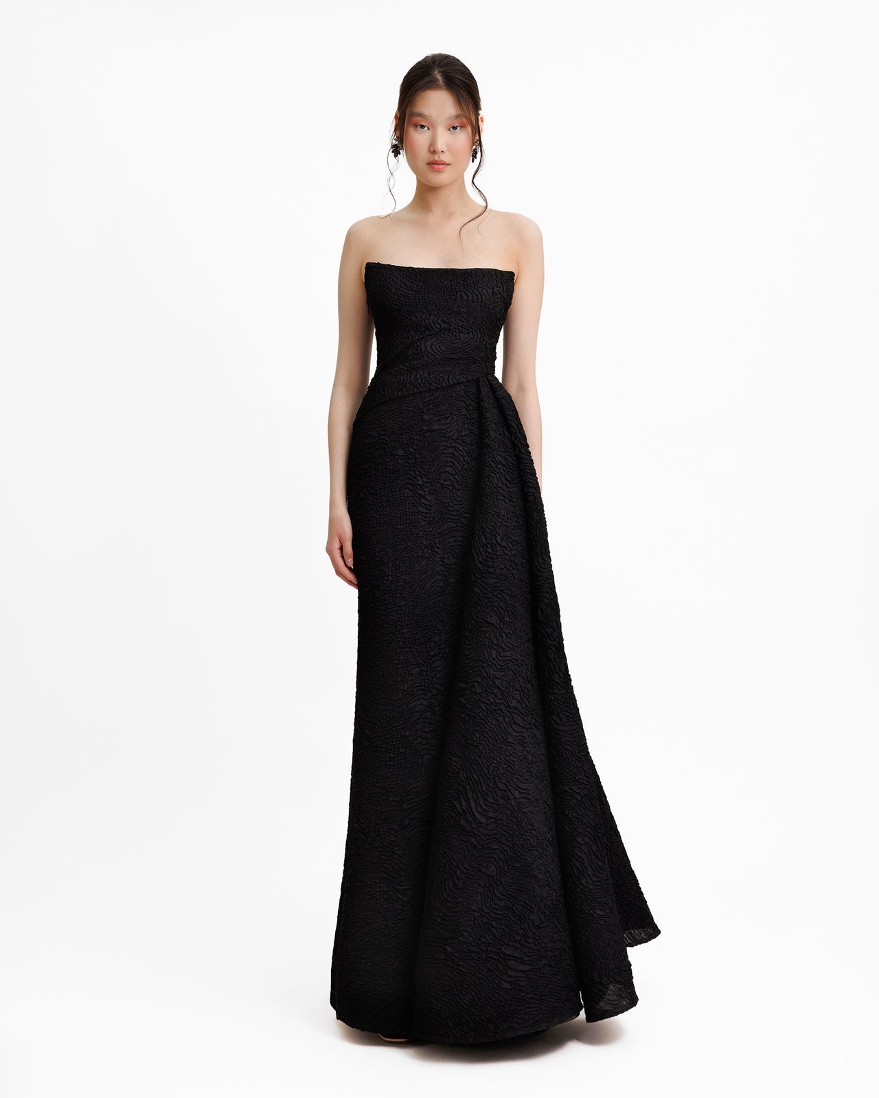 Strapless Dress With a Draped Skirt