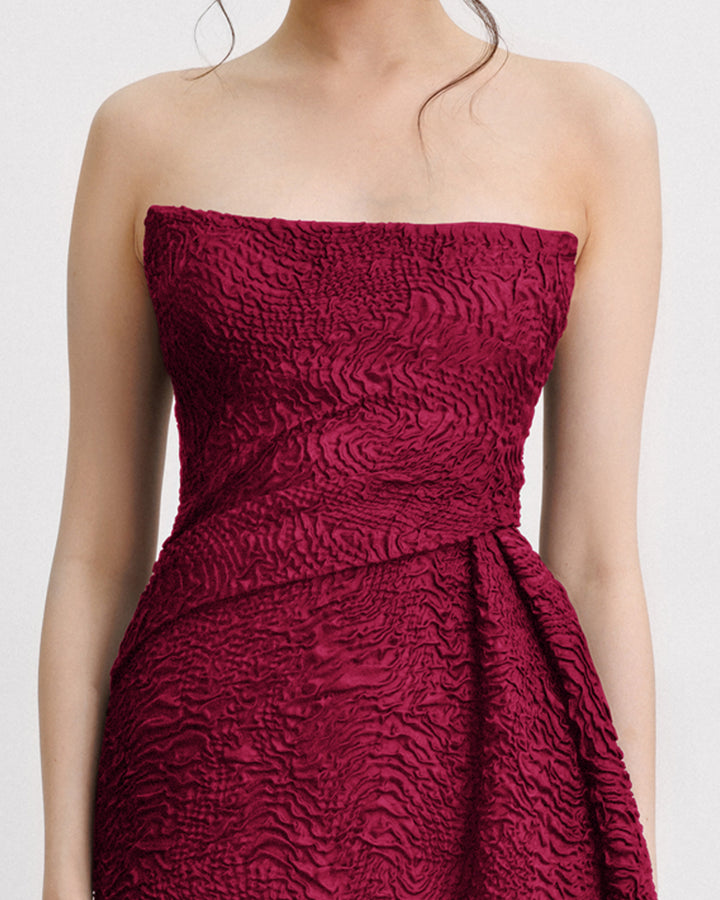Strapless Dress With a Draped Skirt