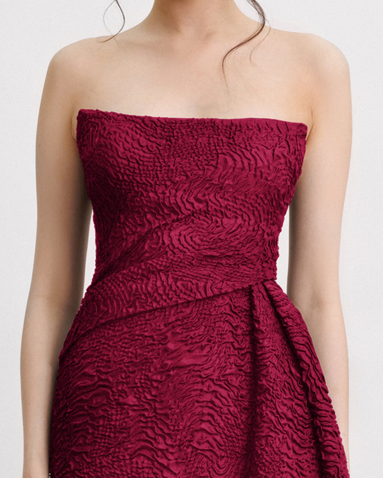 Strapless Dress With a Draped Skirt