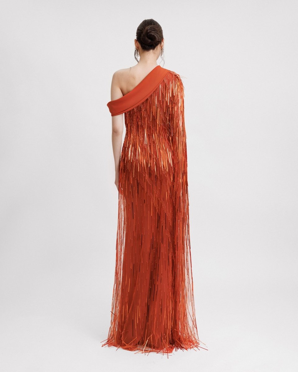One - Shoulder Crepe Fold - Over Dress - Gemy Maalouf