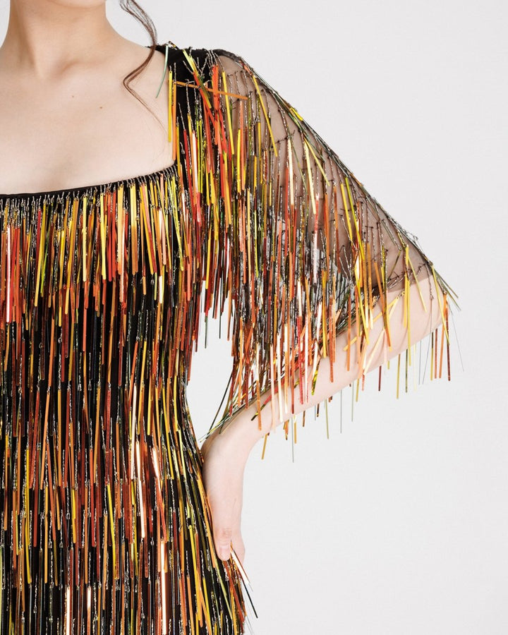 Squared Neckline Dress - Gemy Maalouf