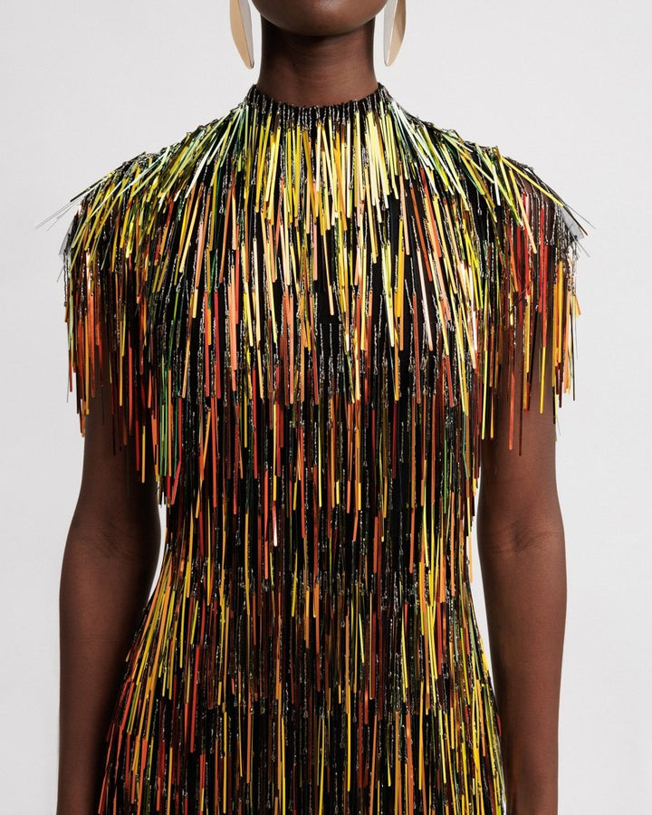 Beaded Fringes Dress - Gemy Maalouf