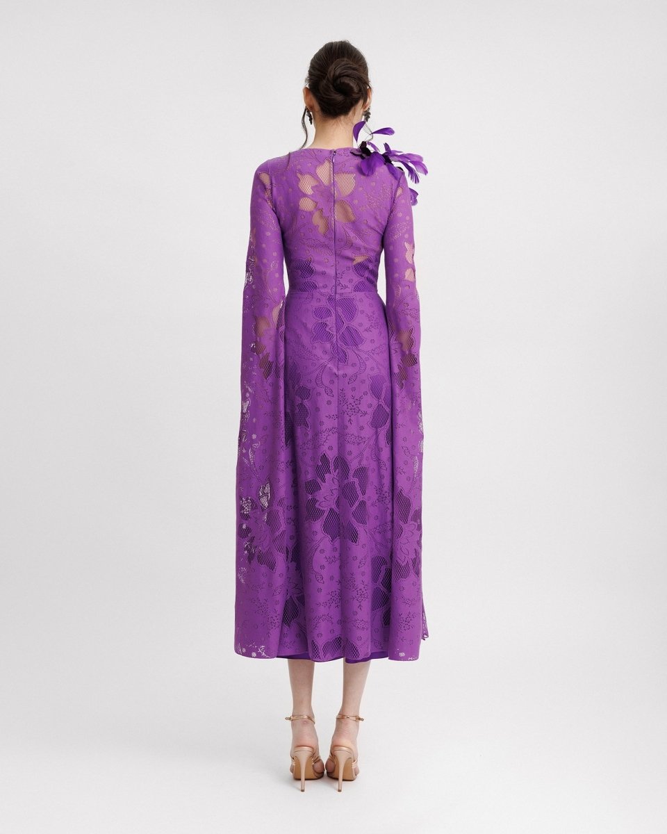 Knee - length Sleeves Midi Dress - Gemy Maalouf