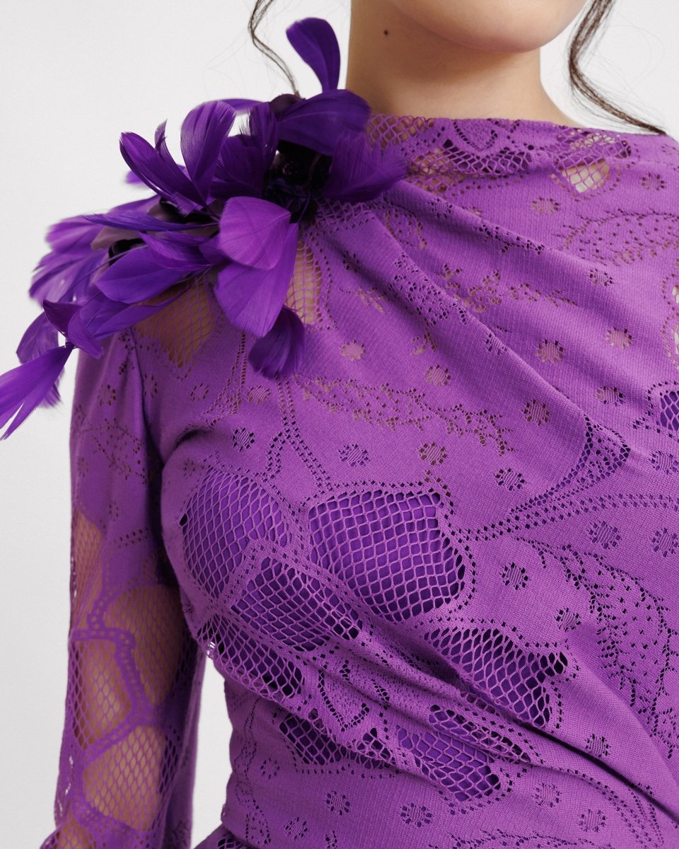 Knee - length Sleeves Midi Dress - Gemy Maalouf