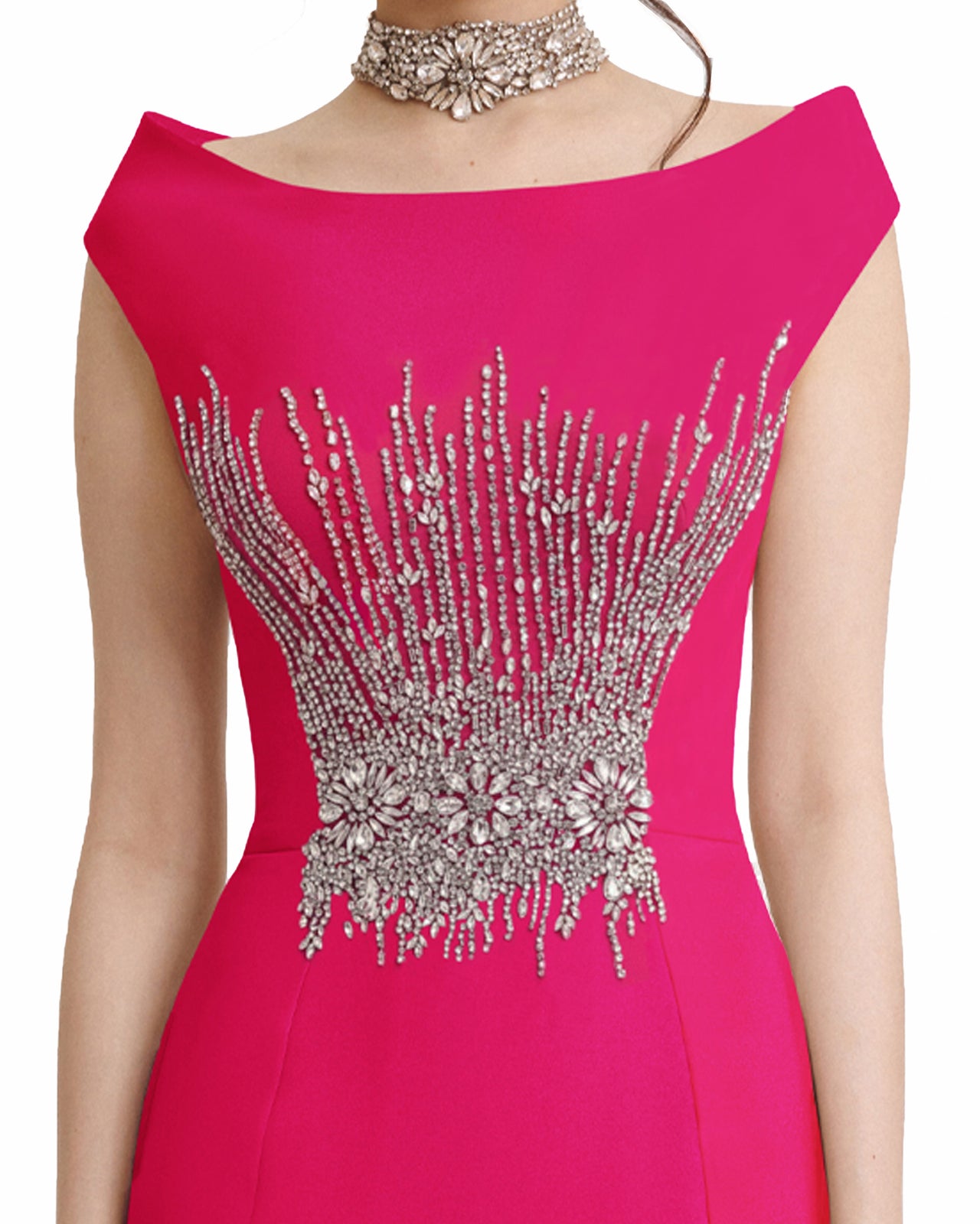 Bateau Collar Slim-Cut Dress