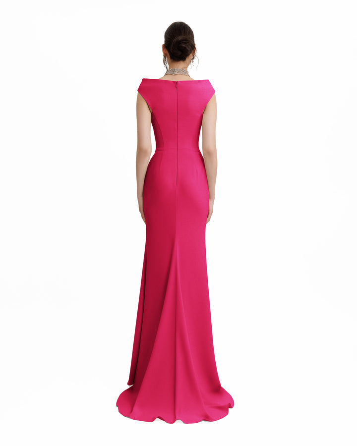 Bateau Collar Slim-Cut Dress