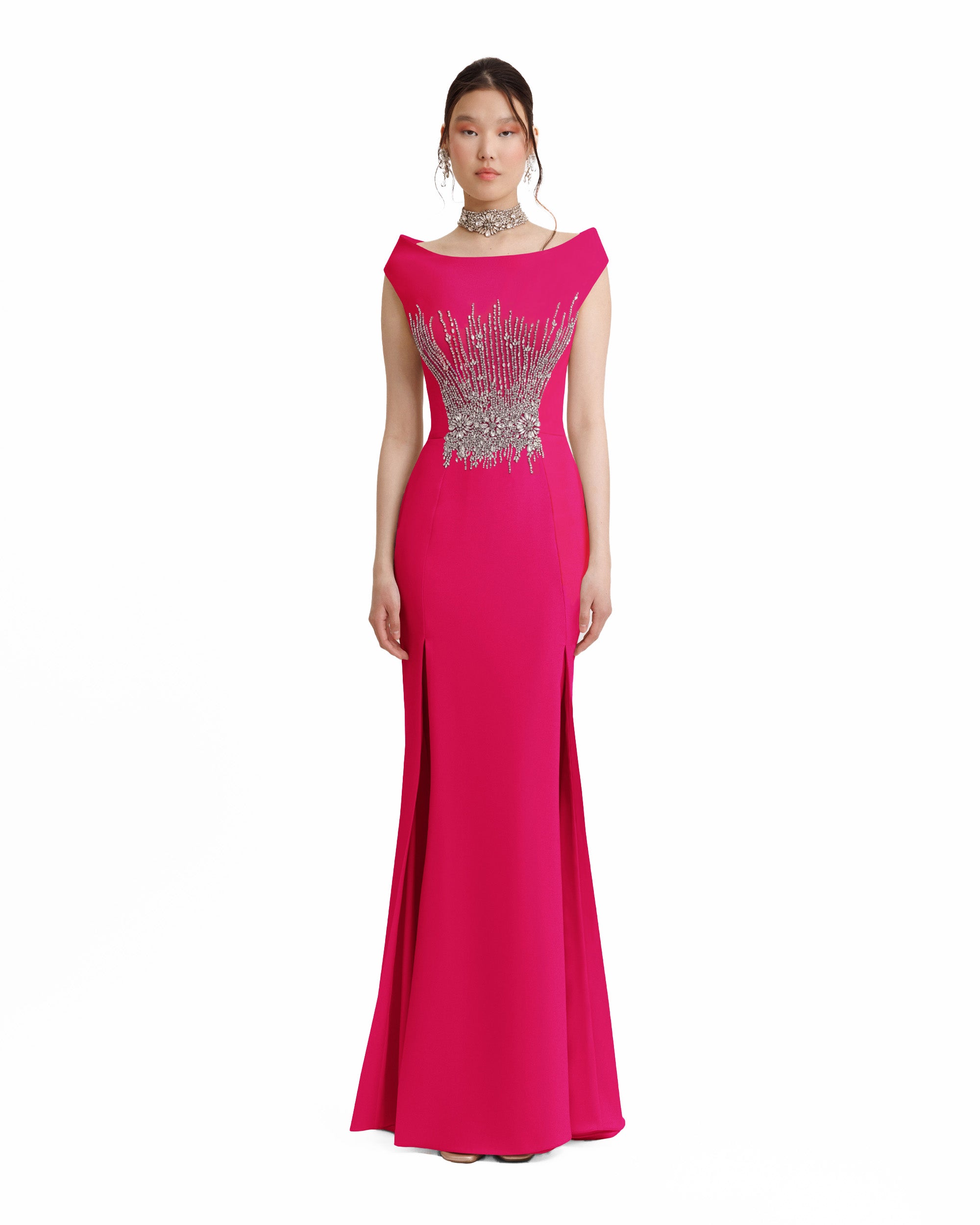 Bateau Collar Slim-Cut Dress