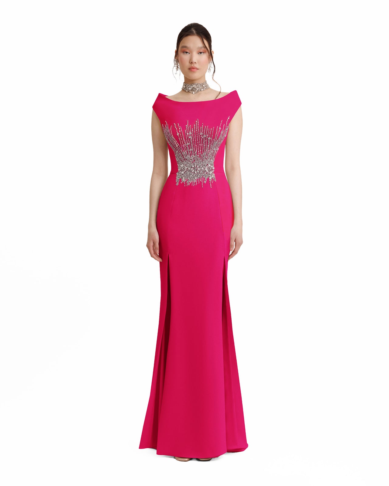 Bateau Collar Slim-Cut Dress