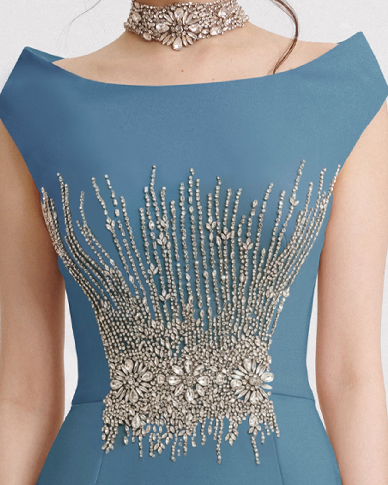 Bateau Collar Slim-Cut Dress