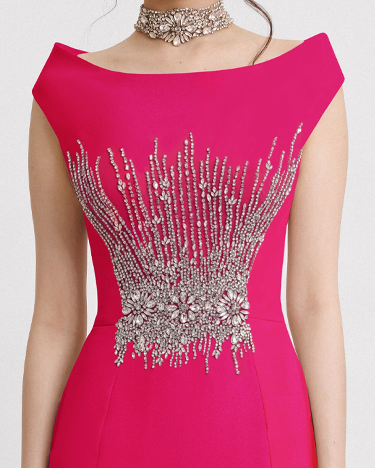 Bateau Collar Slim-Cut Dress