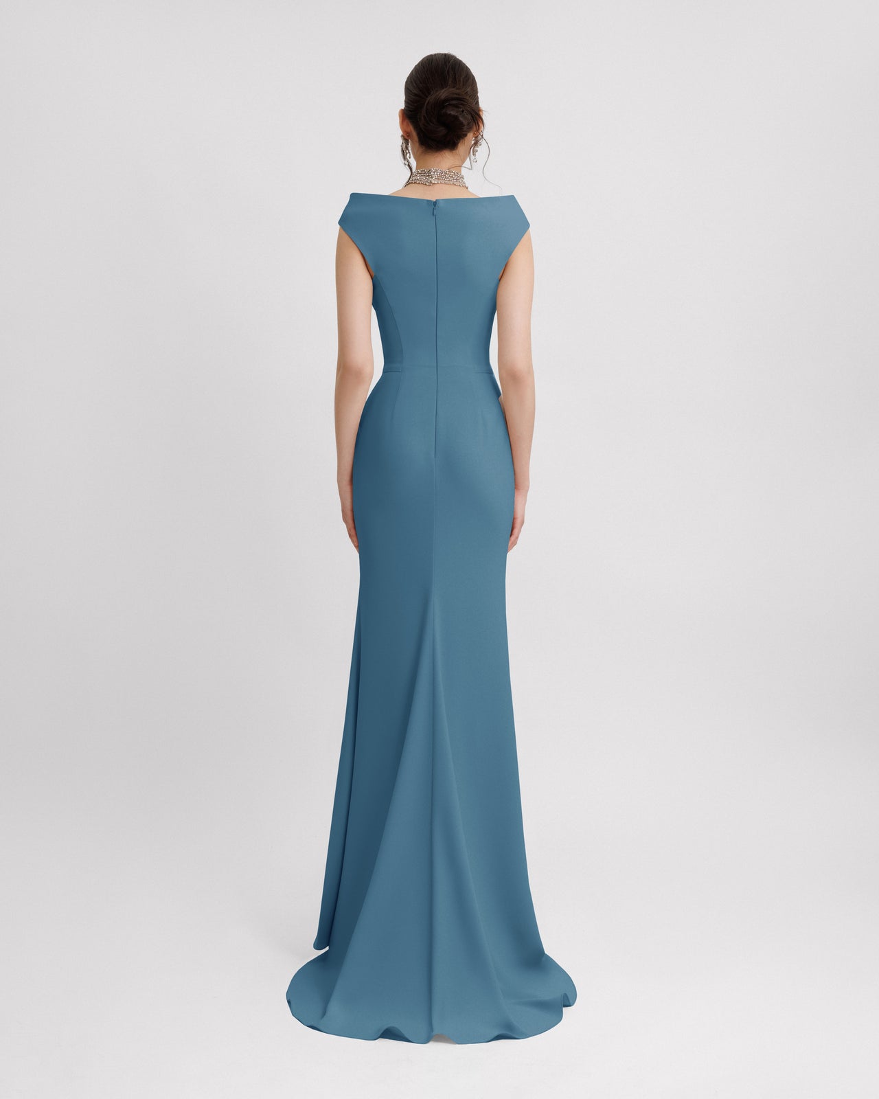 Bateau Collar Slim-Cut Dress