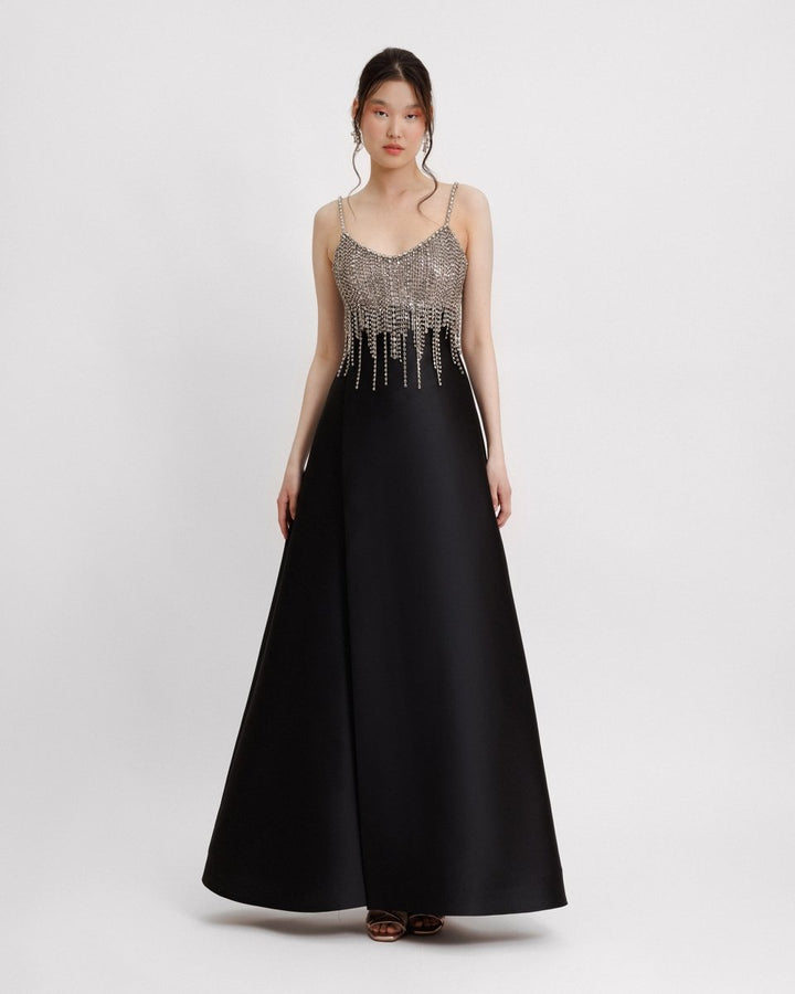 Beaded Tassels Long Dress - Gemy Maalouf