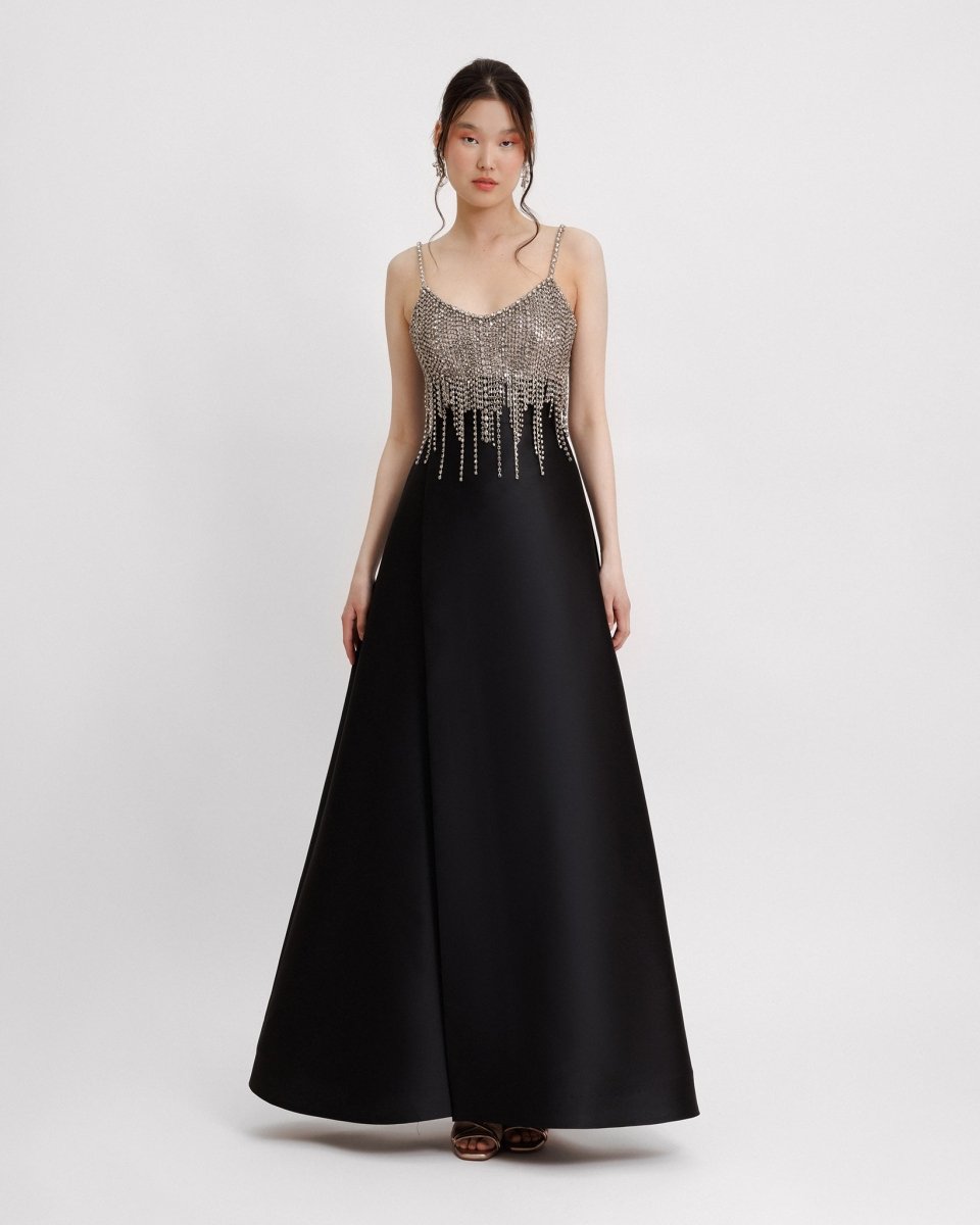 Beaded Tassels Long Dress - Gemy Maalouf