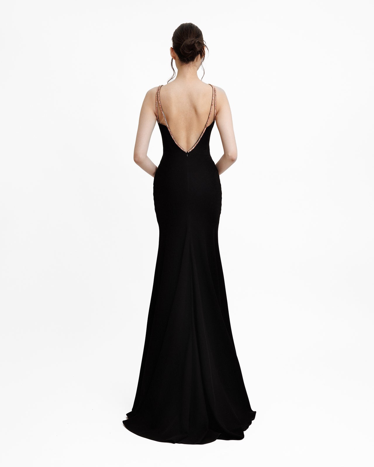 Slim-cut Dress With Beaded Bow