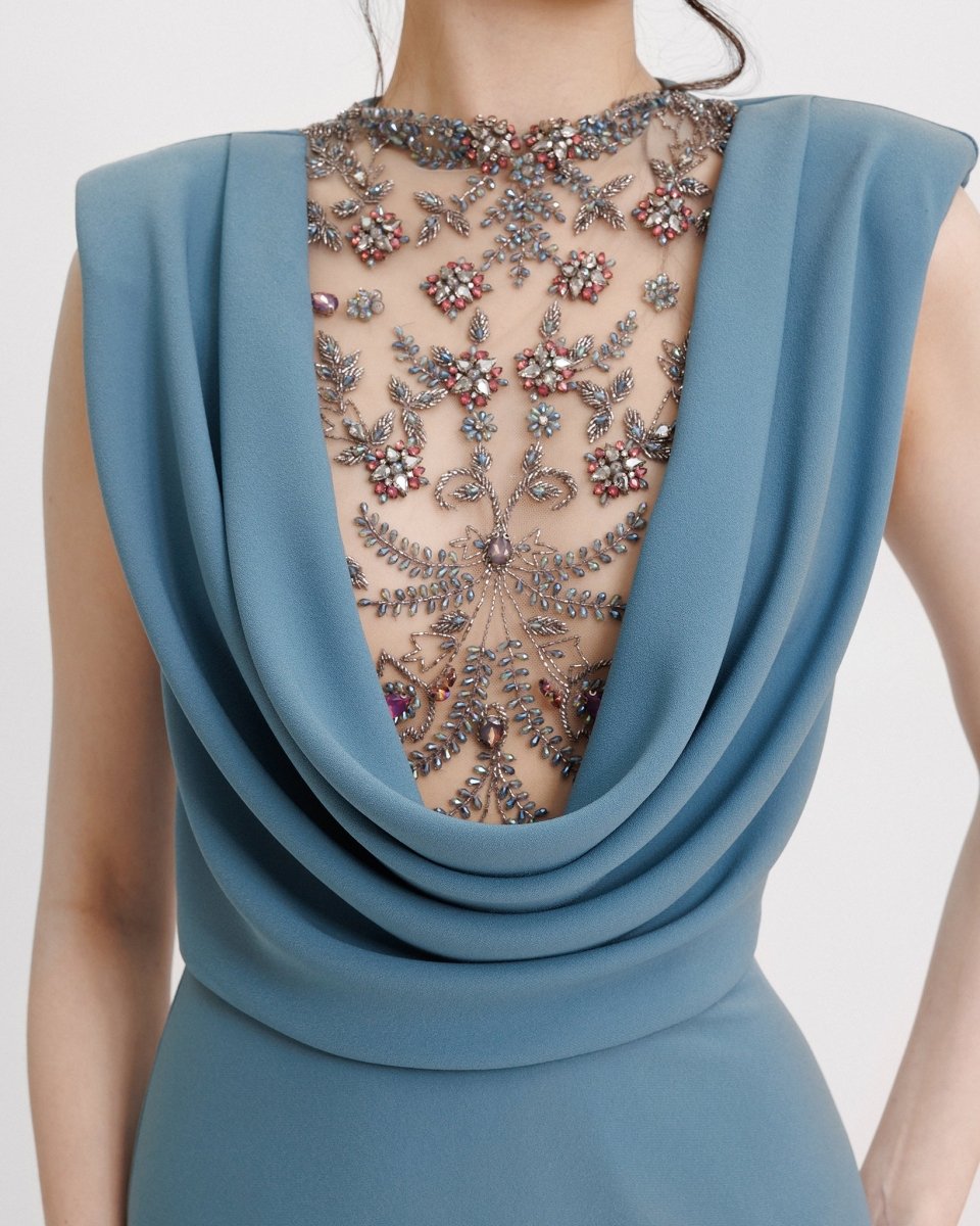 Gemy Maalouf Evening Dresses Beaded cowl-neckline