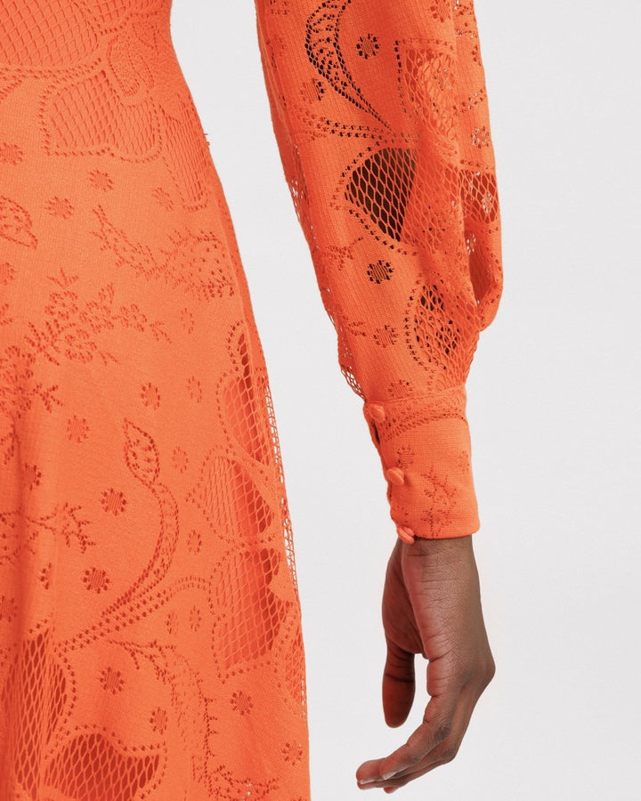 Draped Bishop Sleeves Dress - Gemy Maalouf