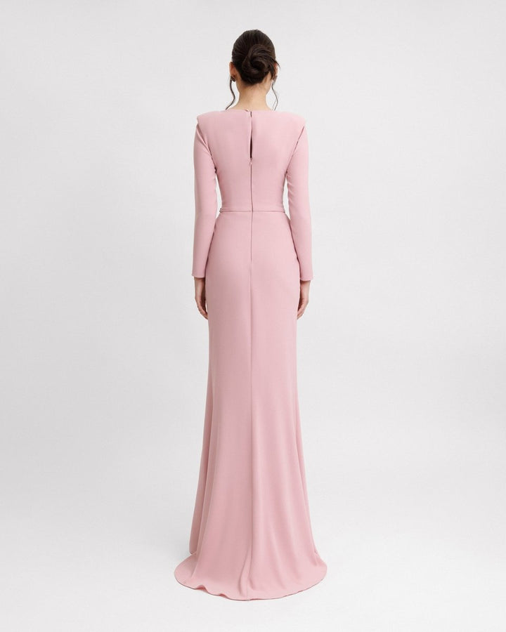 Slim - Cut Dress with Structured Shoulders - Gemy Maalouf