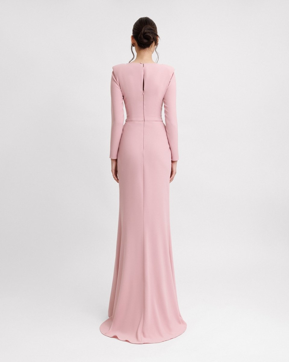 Slim - Cut Dress with Structured Shoulders - Gemy Maalouf