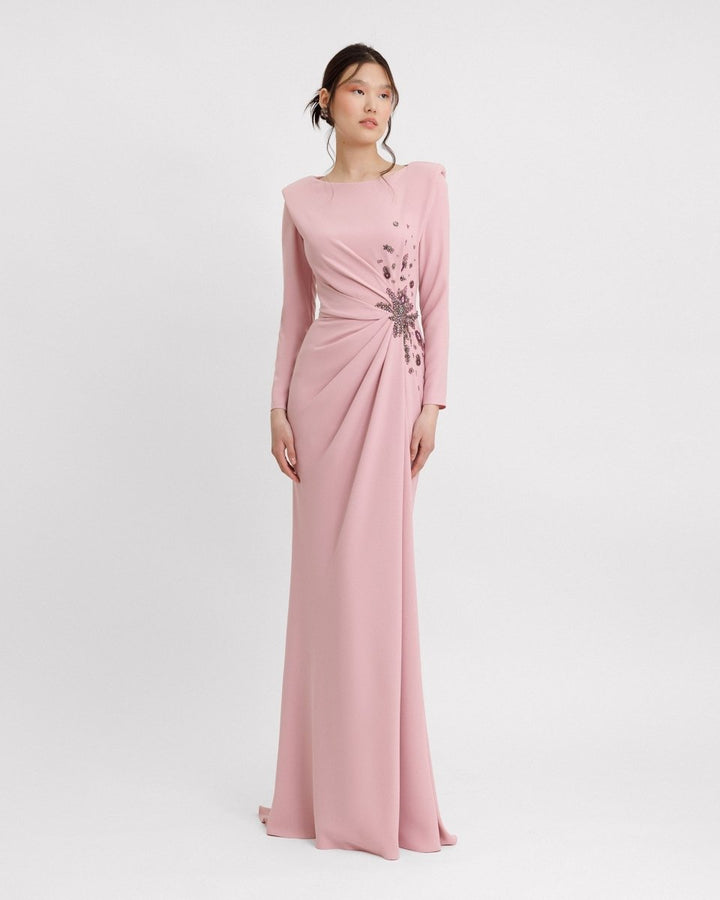 Slim - Cut Dress with Structured Shoulders - Gemy Maalouf