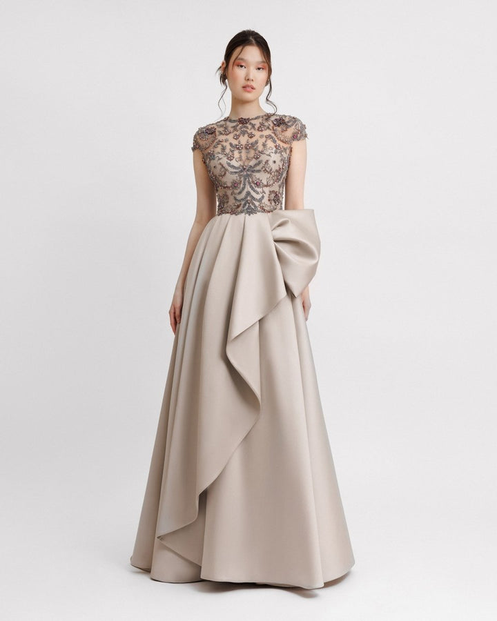 Fully Beaded Corset Dress - Gemy Maalouf