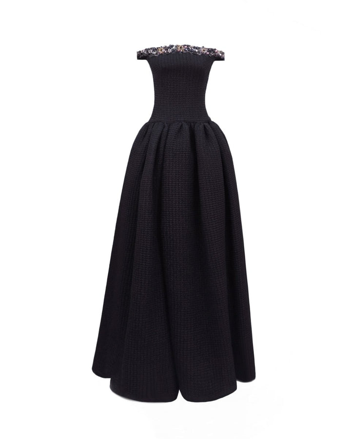 Beaded Off - the - shoulders Dress - Gemy Maalouf