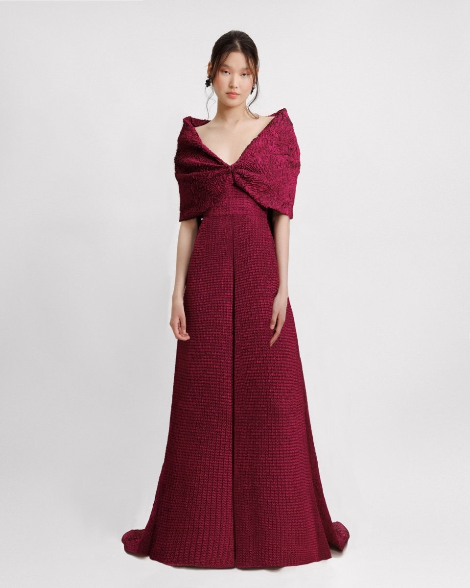 Plunging V - Neckline Dress - Gemy Maalouf