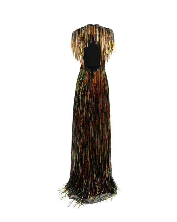 Beaded Fringes Dress - Gemy Maalouf
