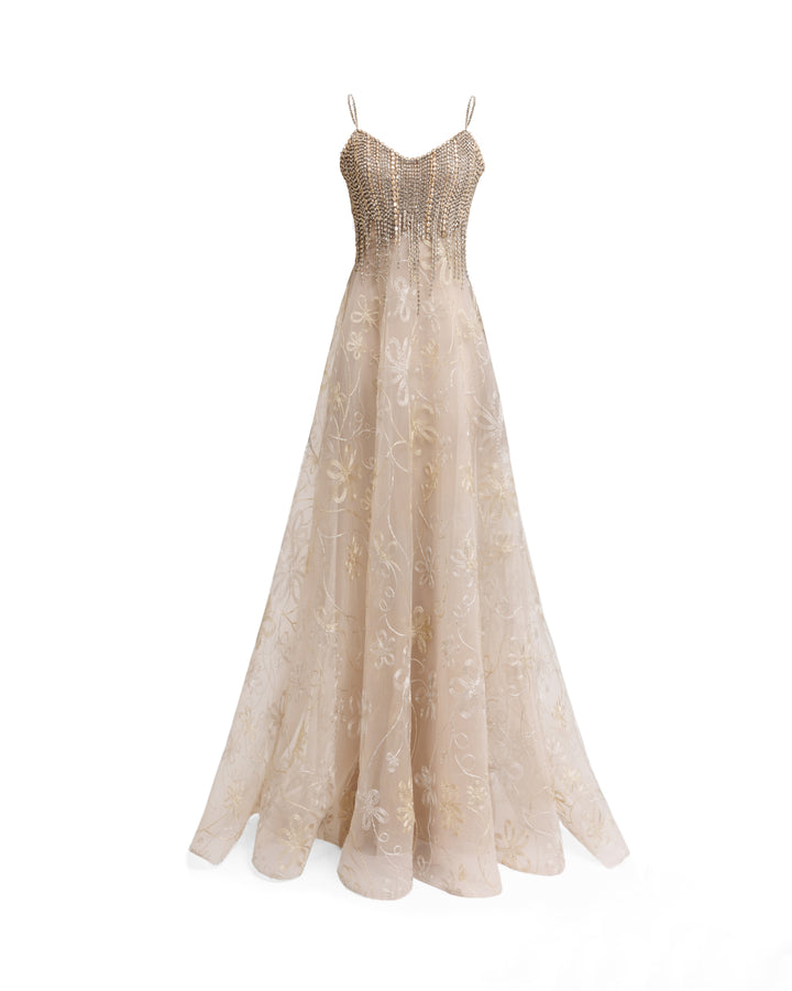 Embroidered Tulle Dress