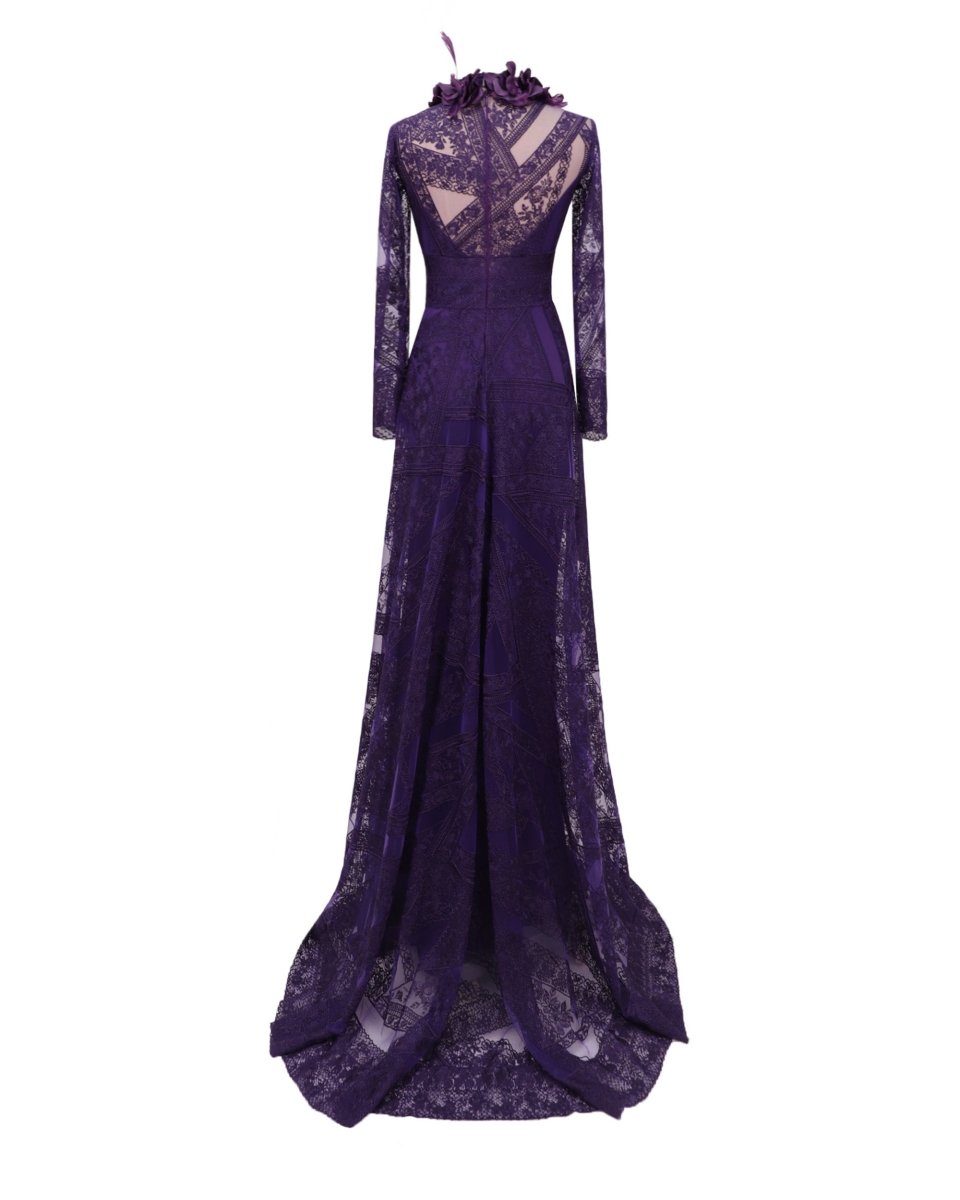 Gemy Maalouf | Evening Dresses | Patterned Lace Long Sleeves Dress Gemy Maalouf | Evening Dresses | Patterned Lace Long Sleeves Dress