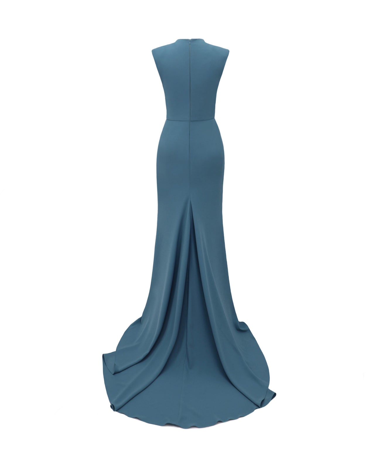 Beaded Cowl-neckline Crepe Dress