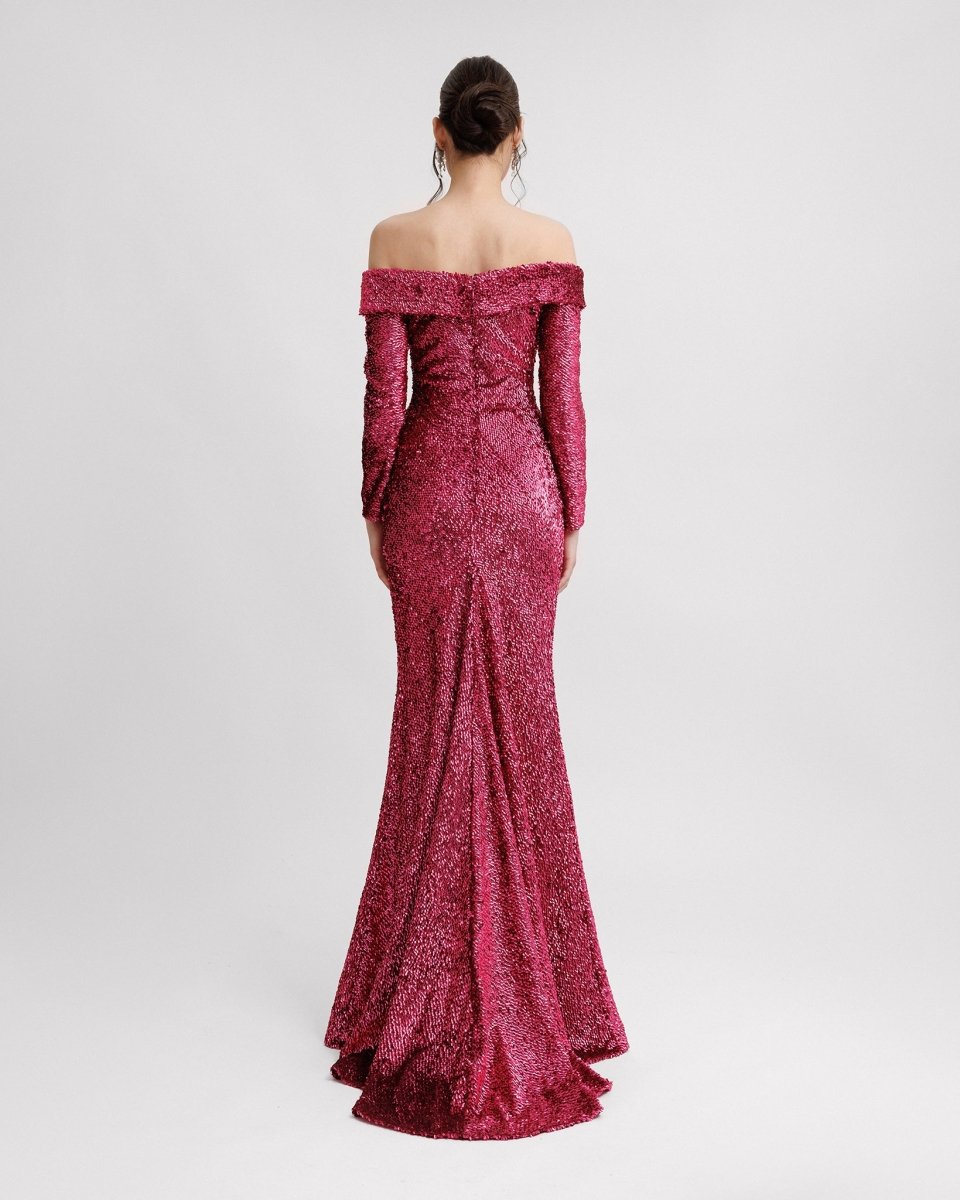 Beaded Neckline Dress - Gemy Maalouf