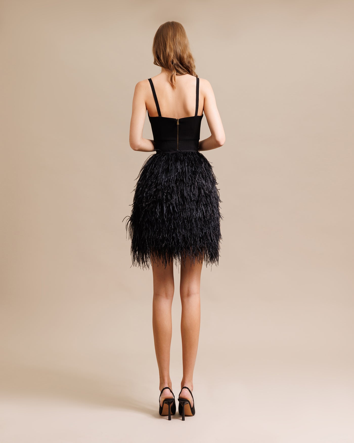 Feather Skirt Paired With Top