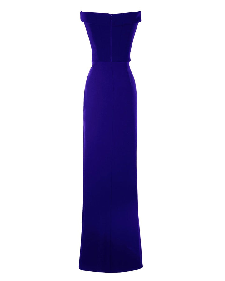 Strapless Blue Crepe Dress - Gemy Maalouf