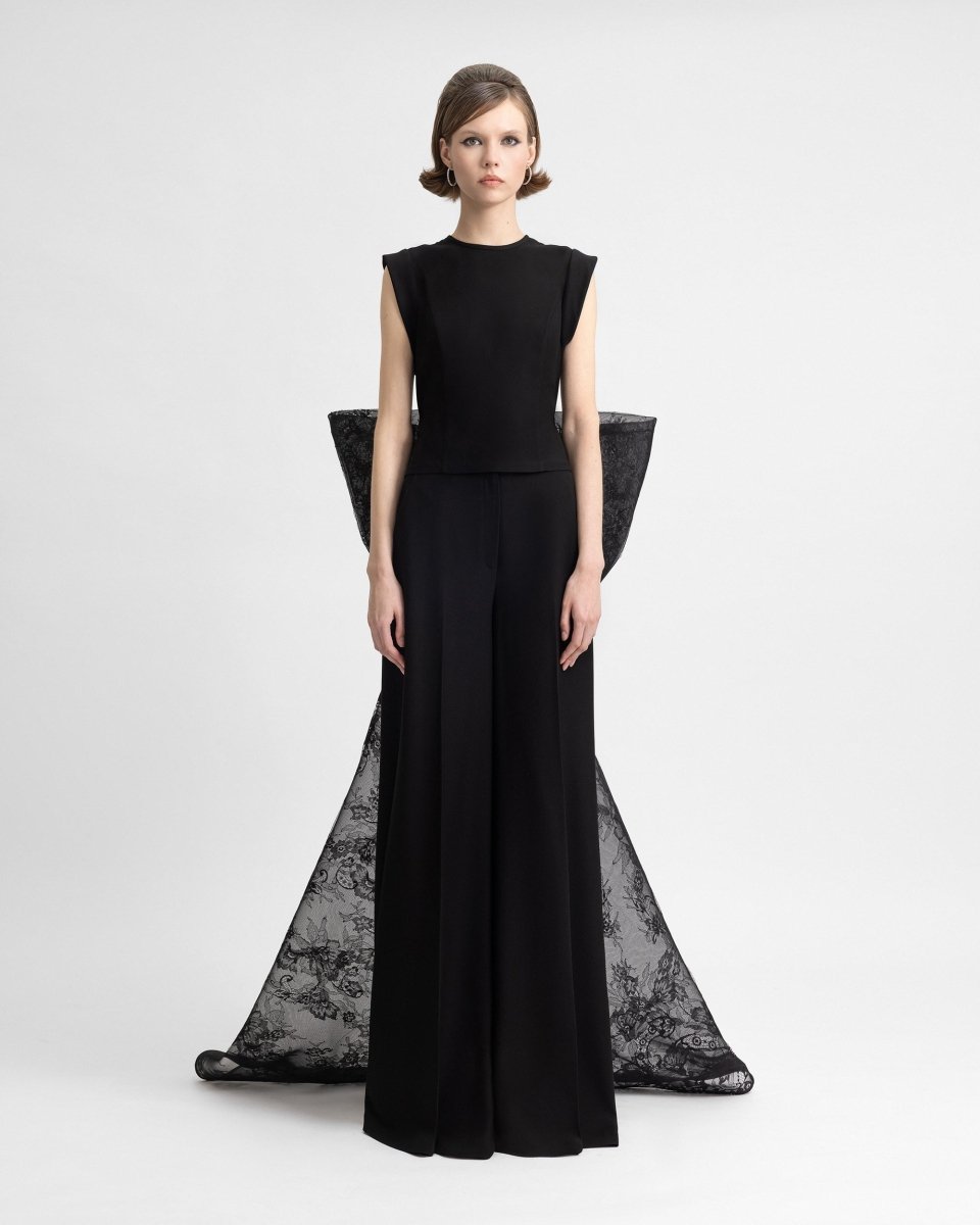 Bow Top with Straight Pants - Gemy Maalouf