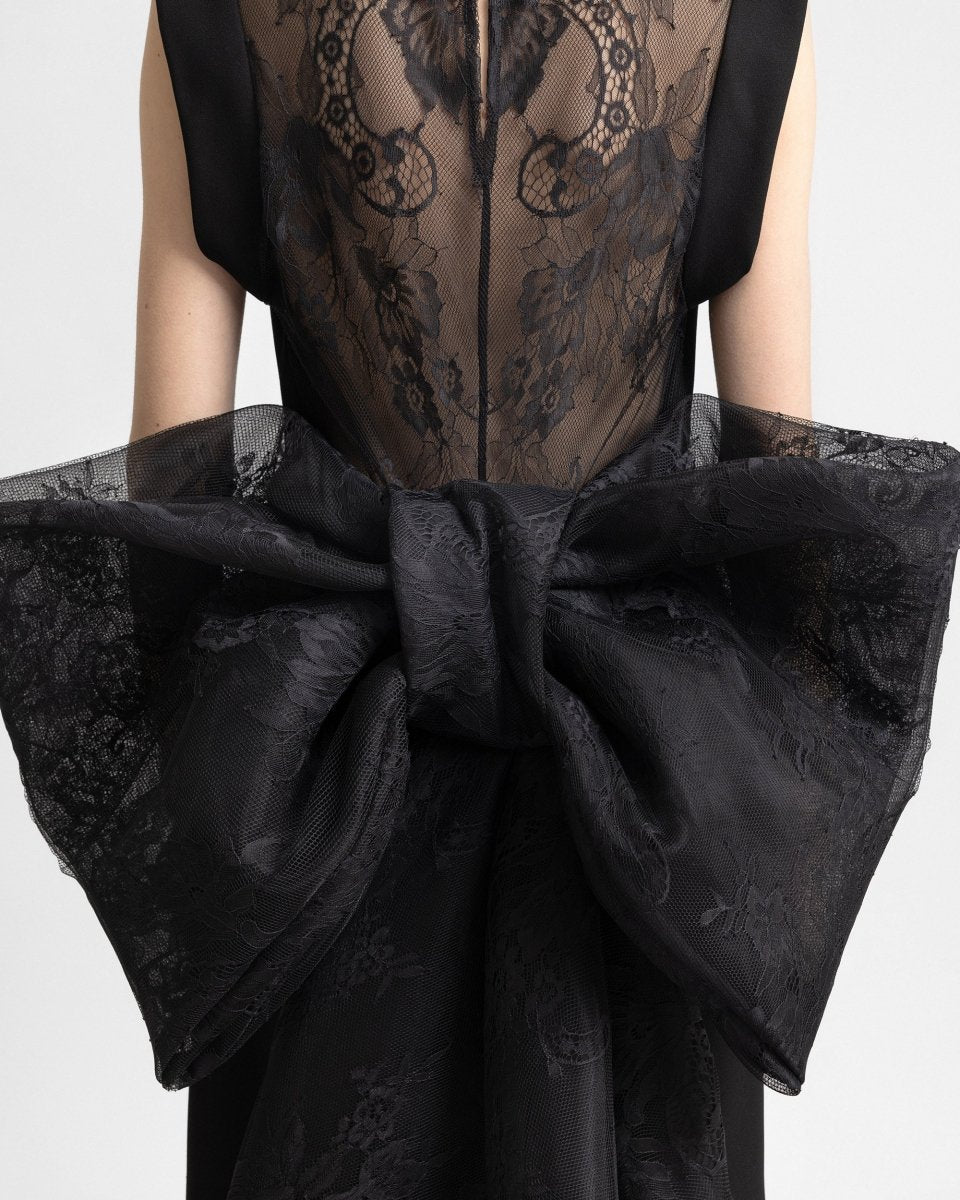 Bow Top with Slit Skirt - Gemy Maalouf