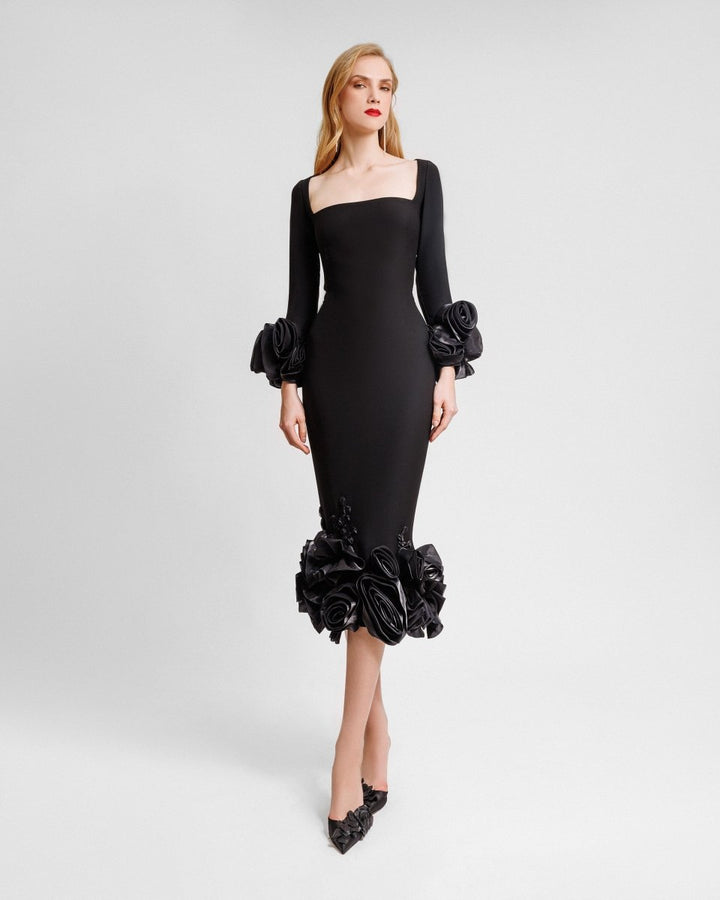 Midi Crepe Dress - Gemy Maalouf