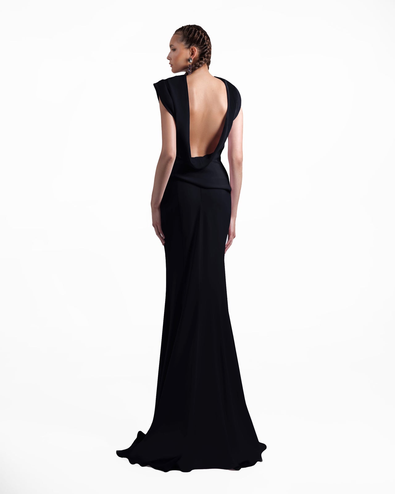Gemy Maalouf - Black High-Collar Neckline Dress - Gemy Maalouf - Black High-Collar Neckline Dress -