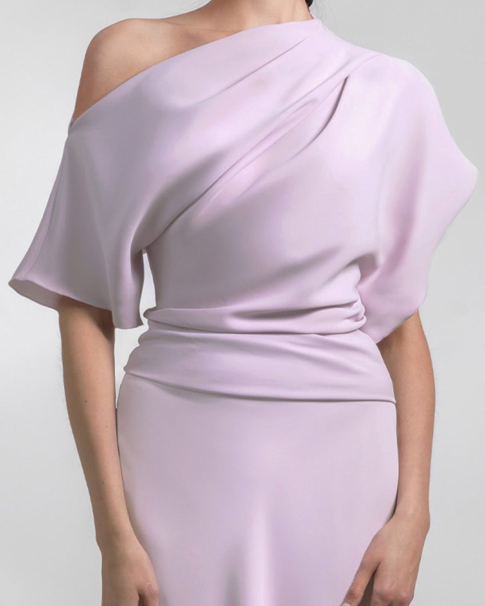 Asymmetrical Draped Dress - Gemy Maalouf
