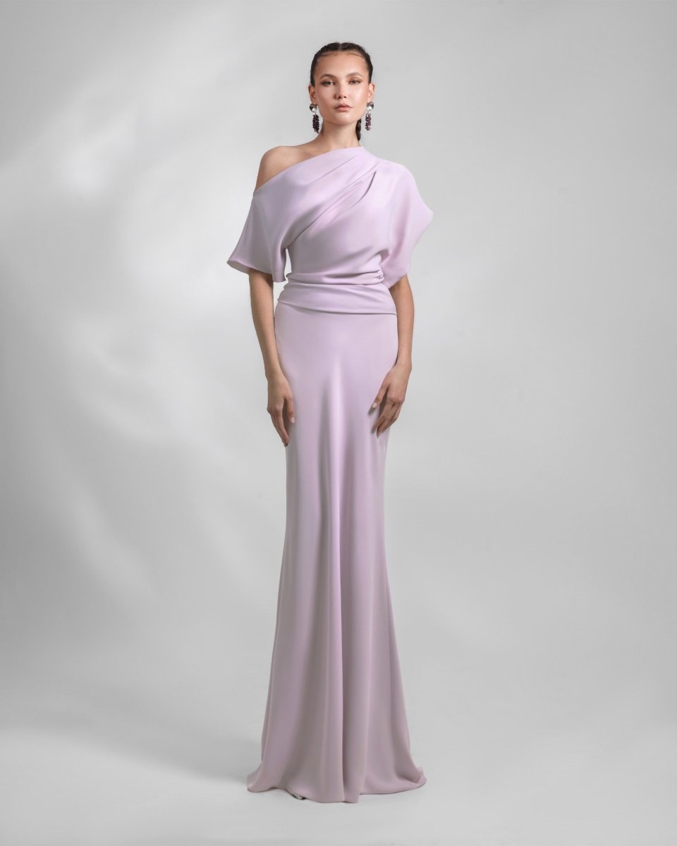Asymmetrical Draped Dress - Gemy Maalouf