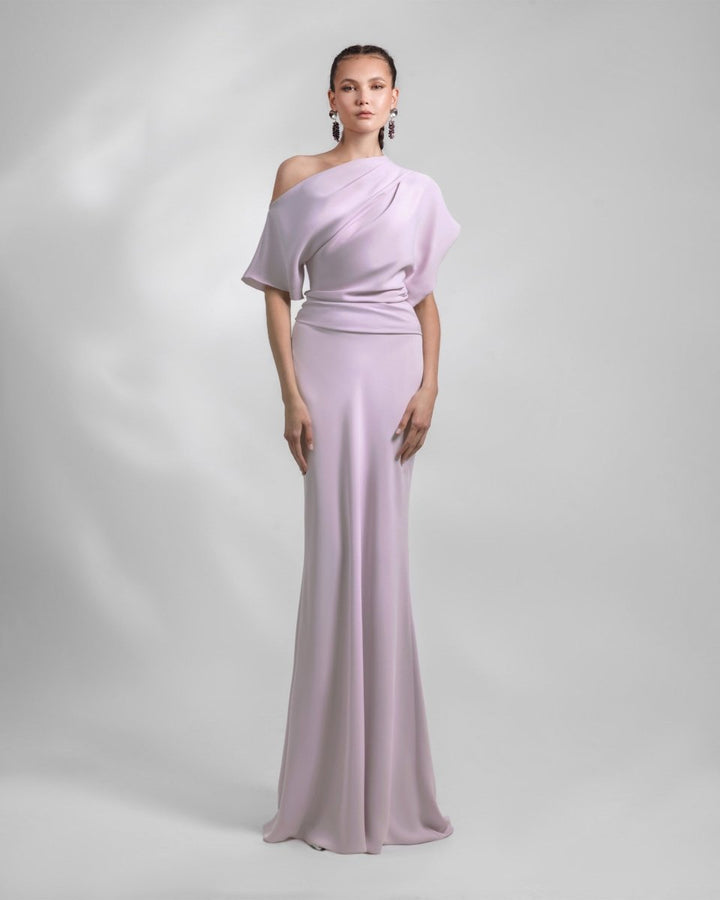 Asymmetrical Draped Dress - Gemy Maalouf