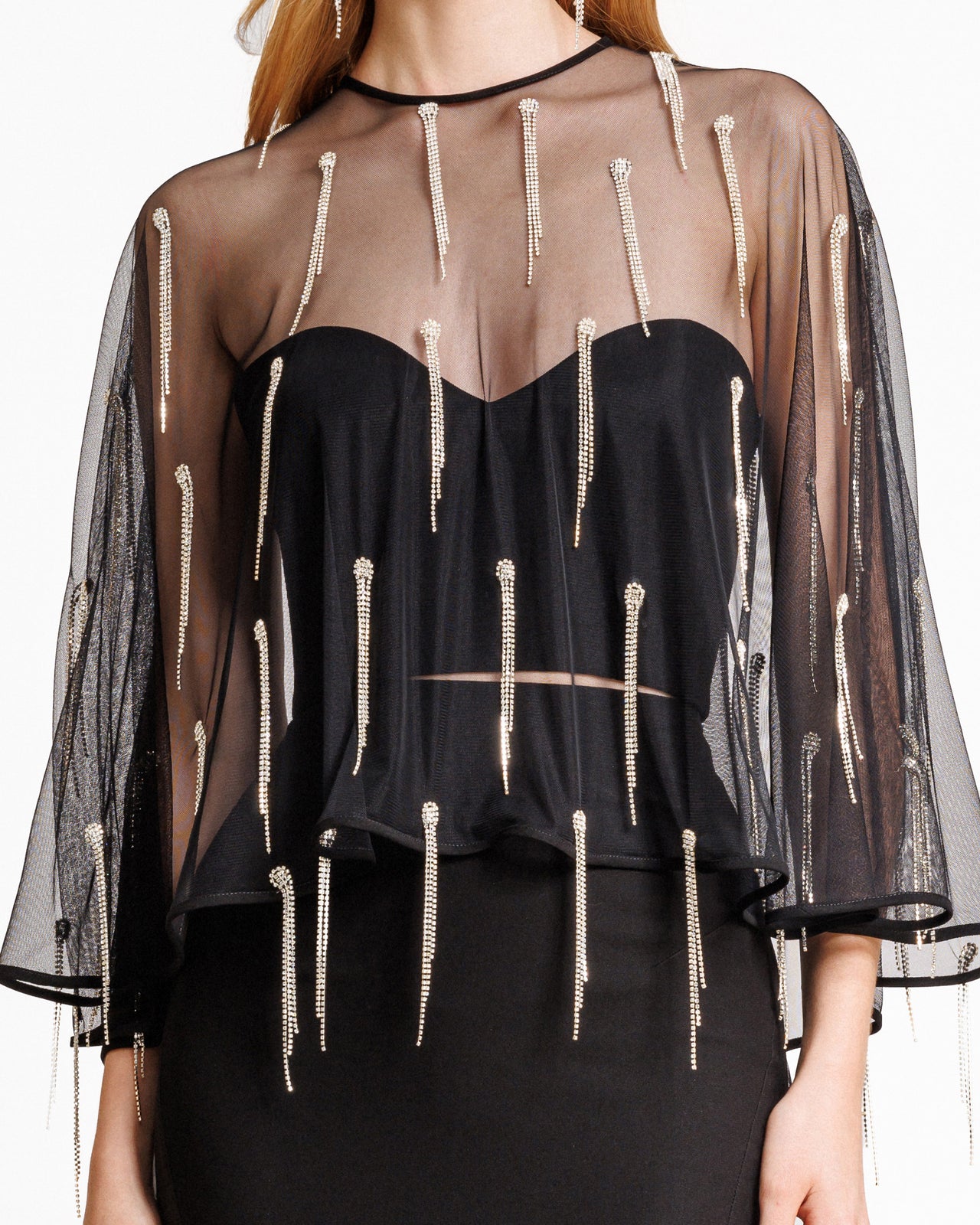 Crepe Set with Beaded Cape