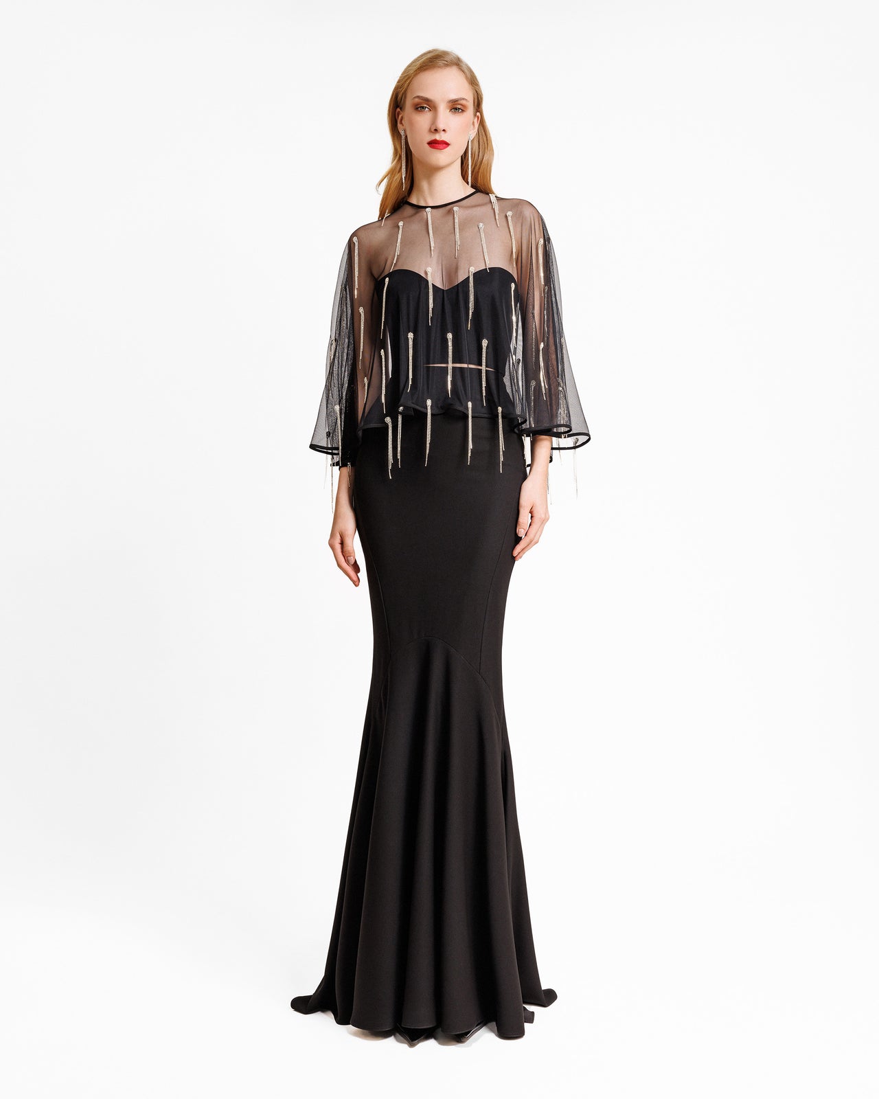Crepe Set with Beaded Cape